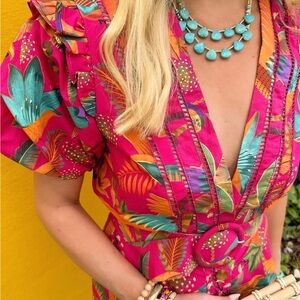 Park Lane Surf Necklace - Turquoise and Gold Necklace